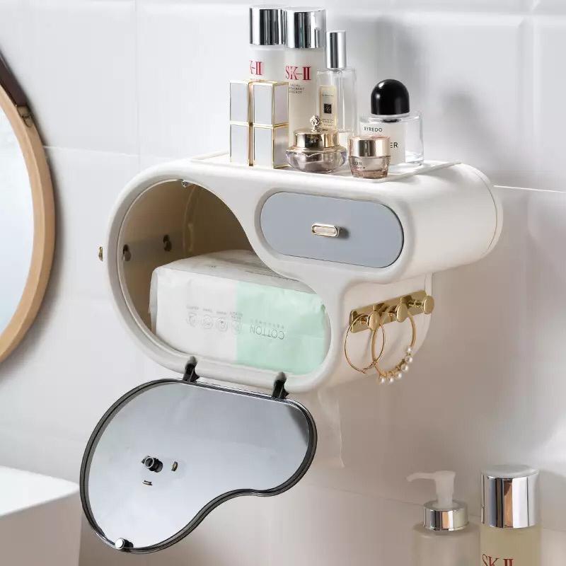 Wall Mount Toilet Roll Paper  Organizer