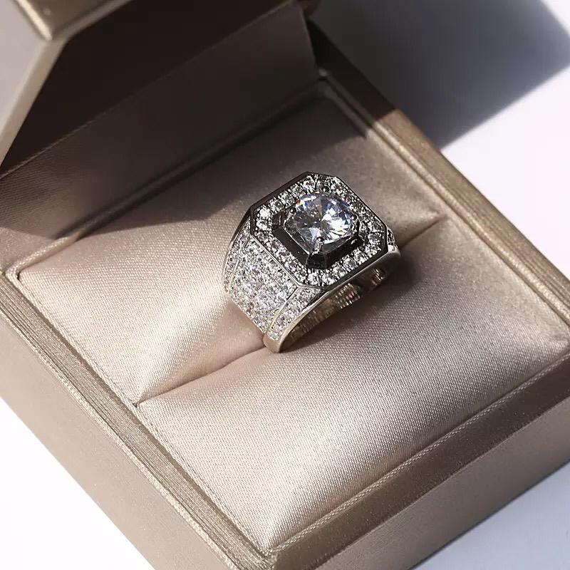 Cubic zirconia men's ring