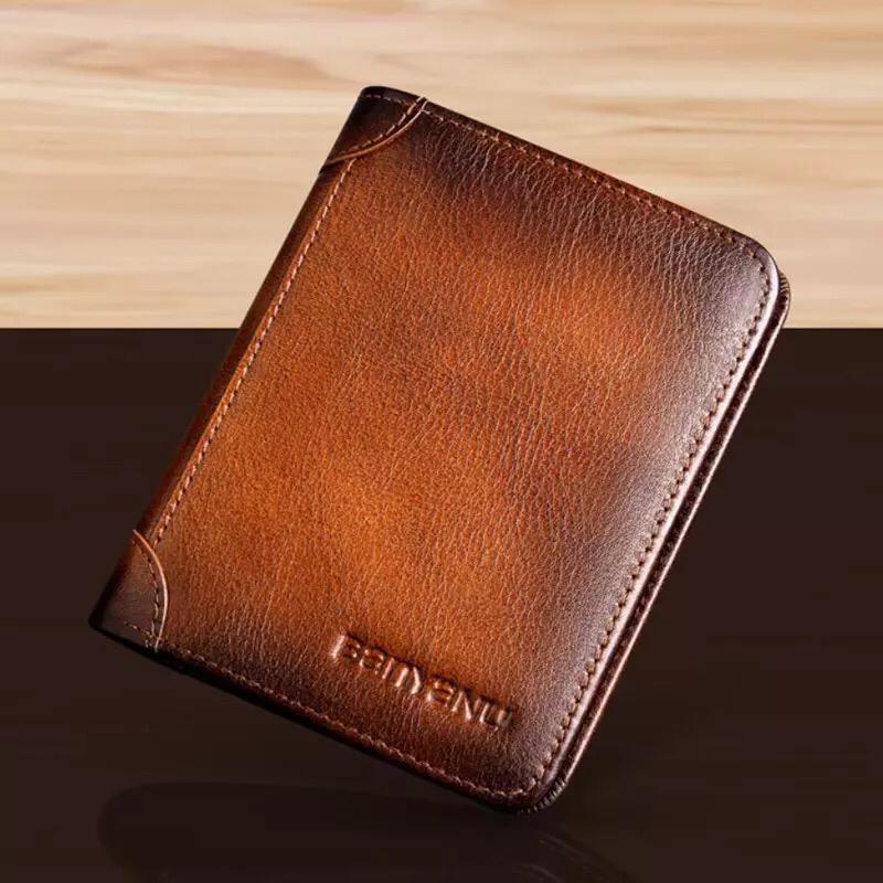 Genuine Leather Male Purse Card Holder Wallet Men