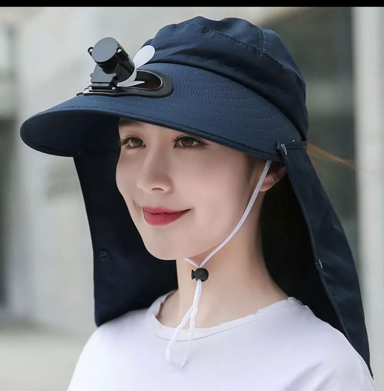 Summer Detachable Outdoor Anti-sun Brim Hat With Fan