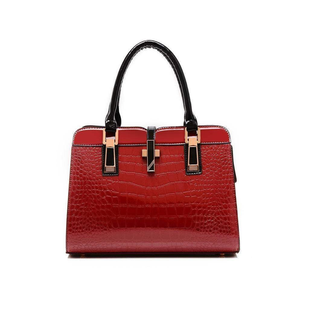 Crocodile Pattern Buckle Handbag