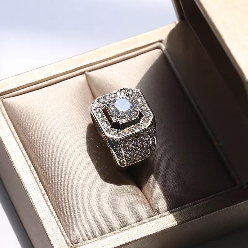 Cubic zirconia men's ring