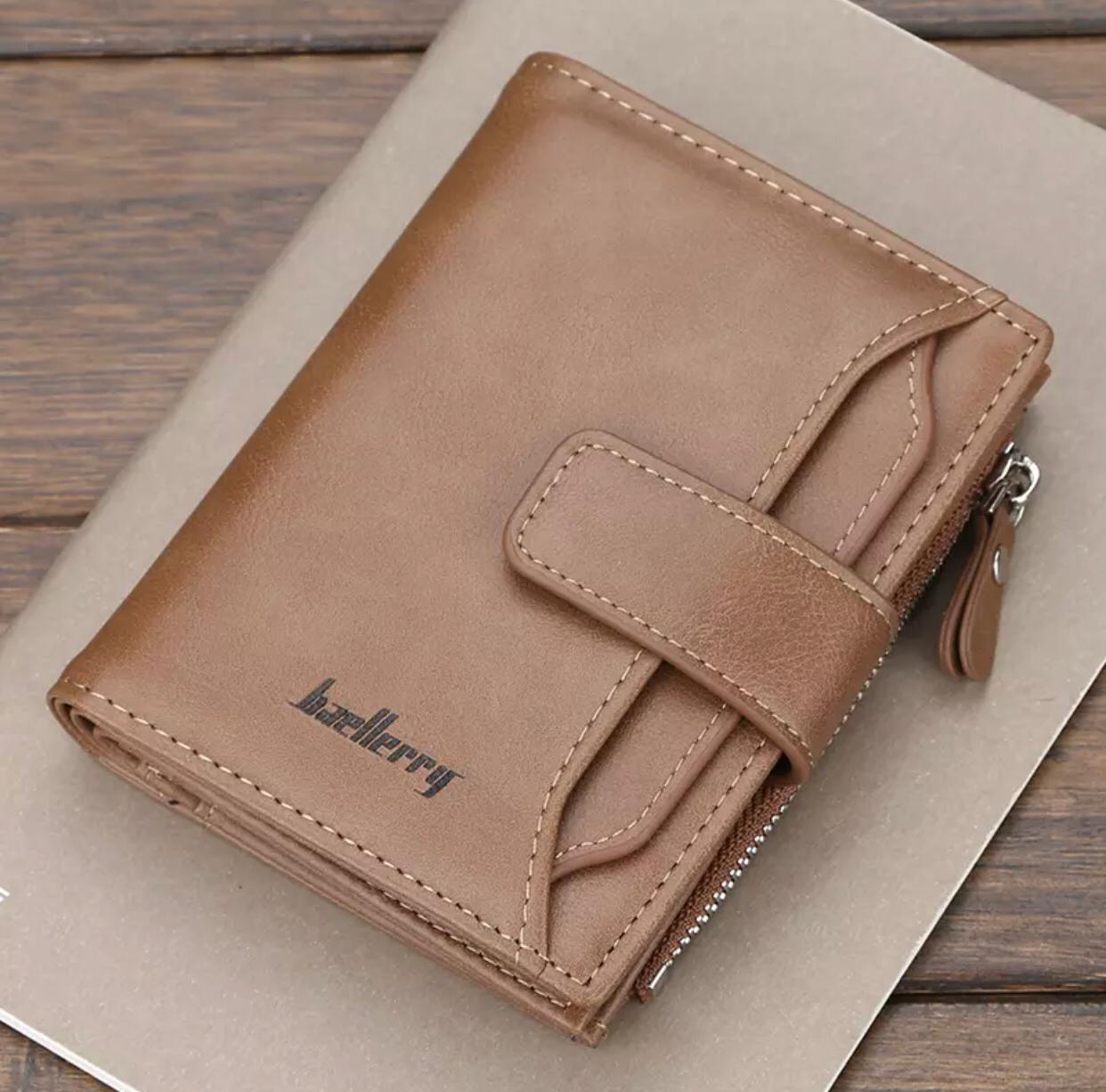 Men's Leather Wallet with Coins Pocket