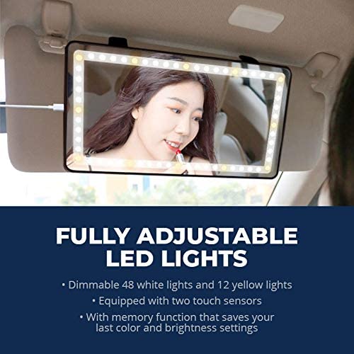 Car Visor Vanity Mirror with Led Lights