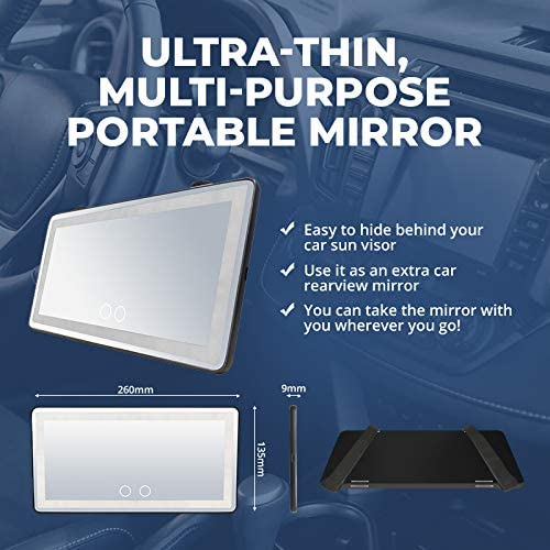 Car Visor Vanity Mirror with Led Lights