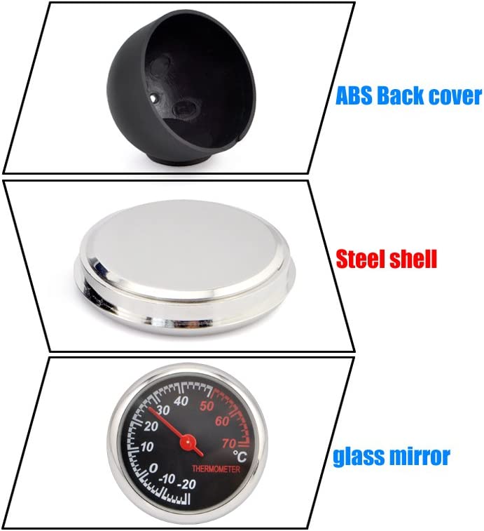 Mini Stick On Clock Hygrometer Clock & Thermometer for Car Dashboard