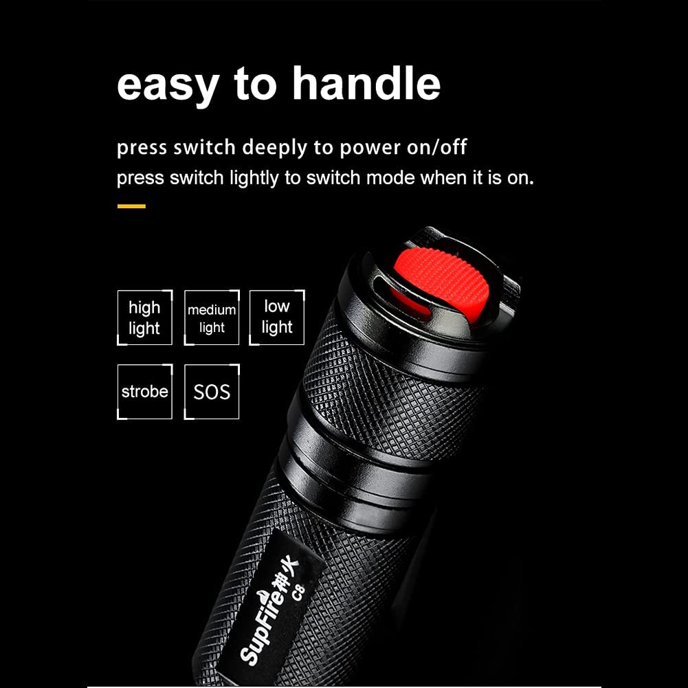 SUPFIRE Flashlight for Outdoor Camping Hiking Cycling