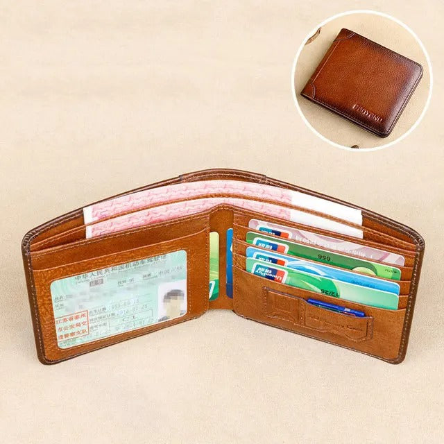 Men's RFID Genuine Leather Durable Vintage Wallet