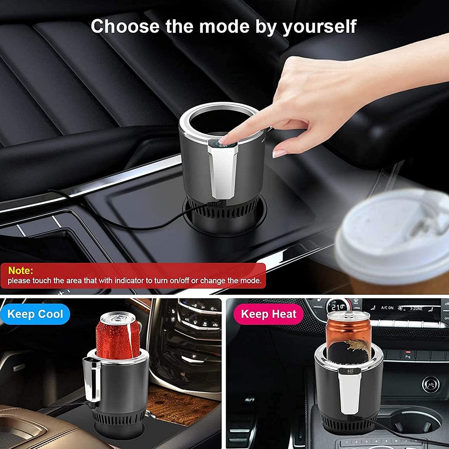 Smart Heating Cooling cup Holder for vehicle