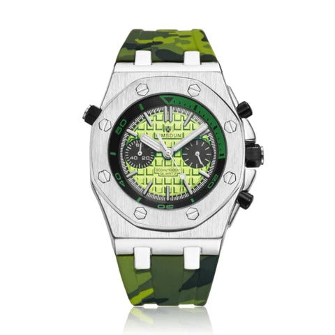 KIMSDUN  Camouflage Silicone Strap Quartz Men Watch