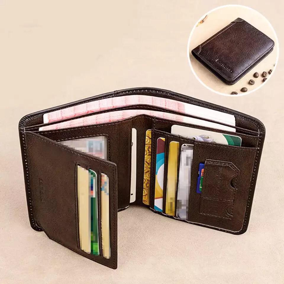 Genuine Leather Male Purse Card Holder Wallet Men