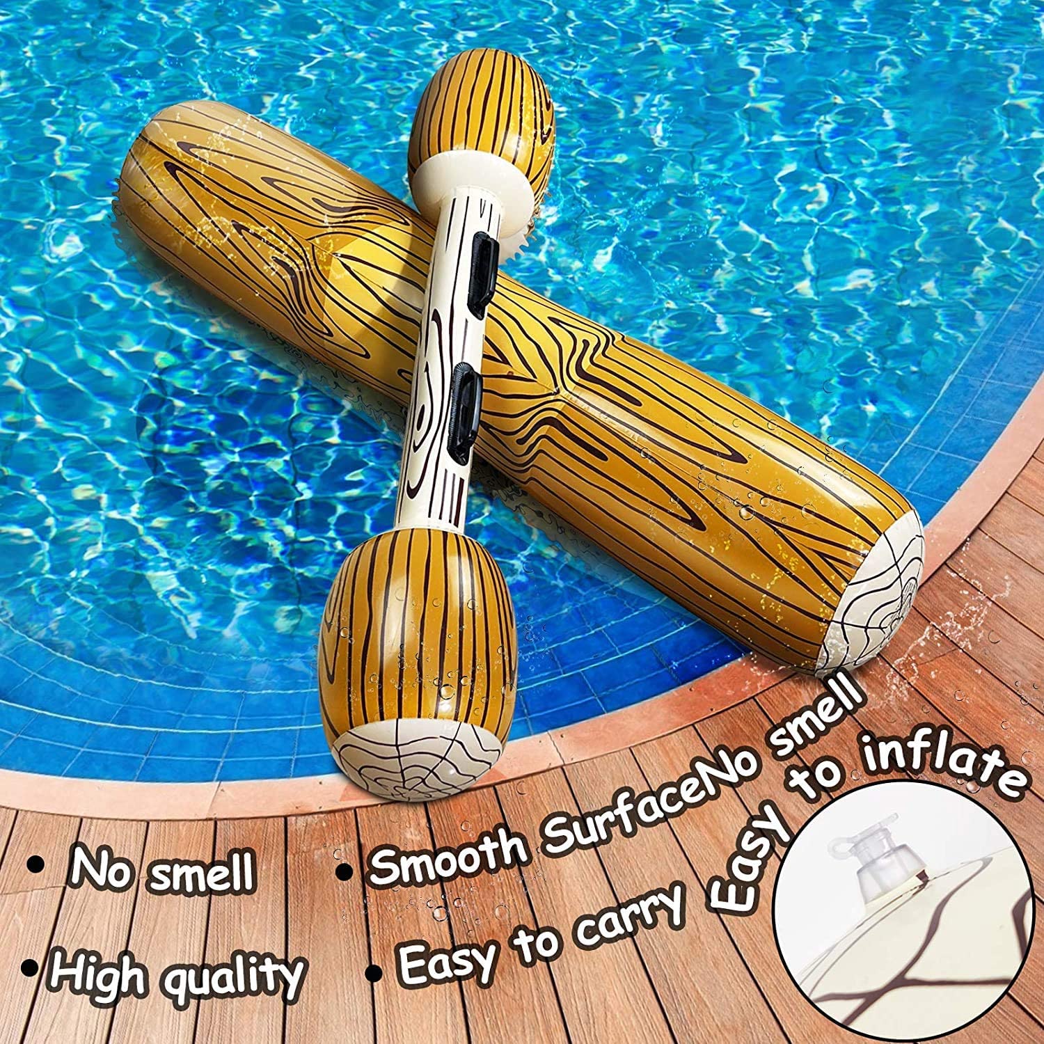 Wood Grain Floating Rafts-Two floating rafts, two sticks - Saadstore