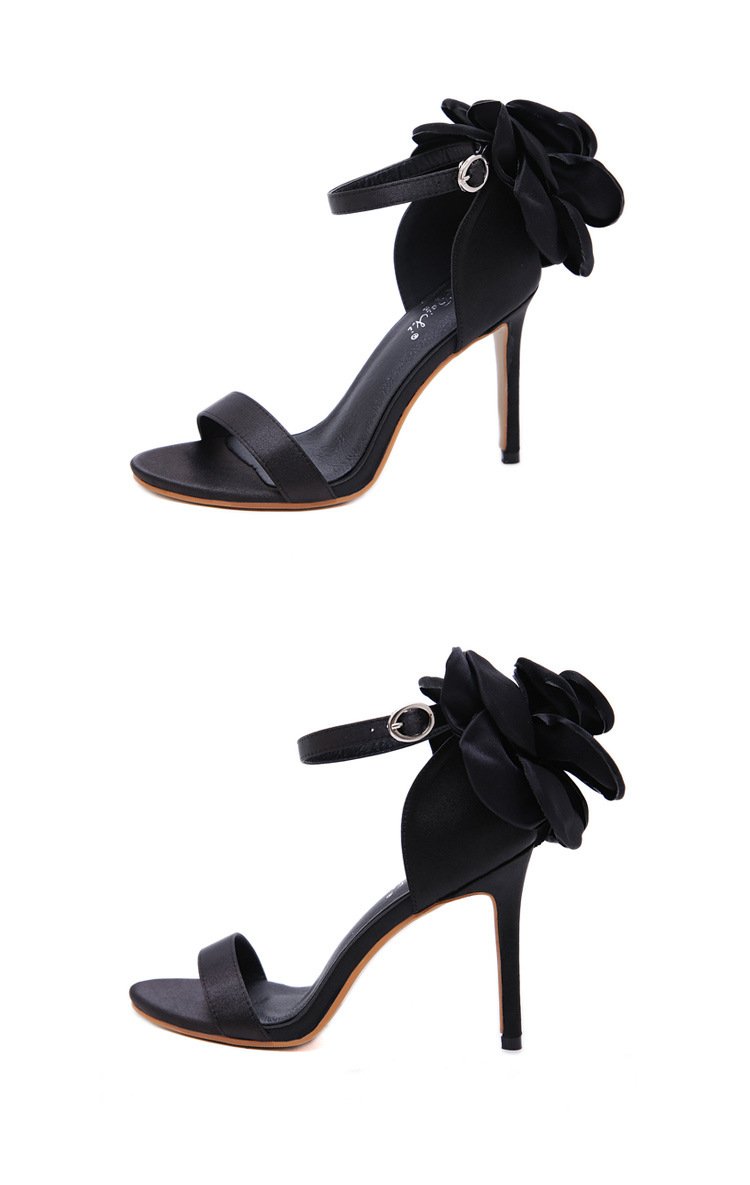 Woman High Heels Stiletto High-heeled Big Flower Buckle