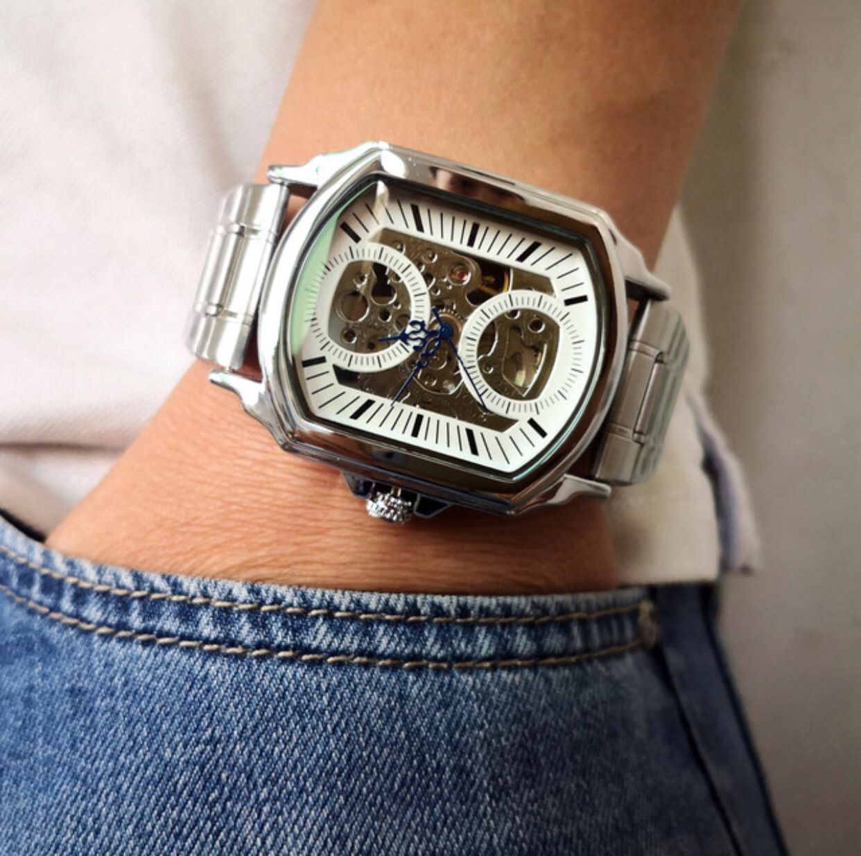 Hollow Square Automatic Mechanical Watch