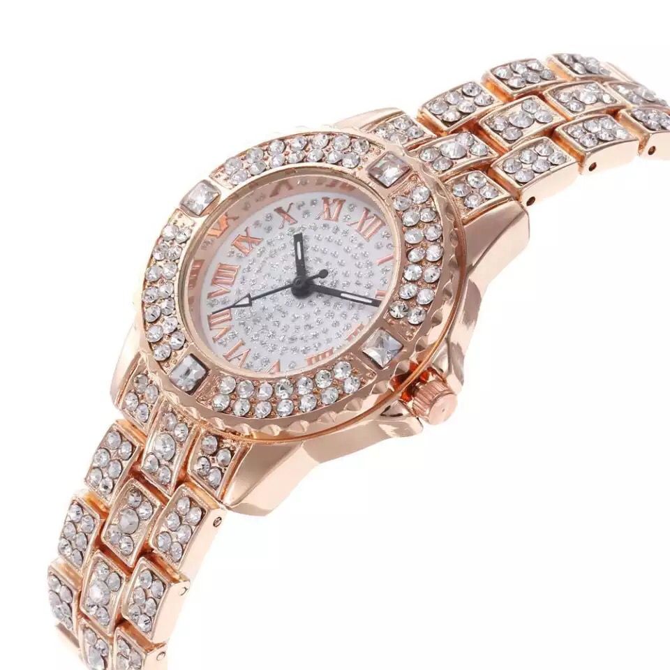 Luxury Brand Rhinestone Women's Bracelet Watches (ROSE GOLD )