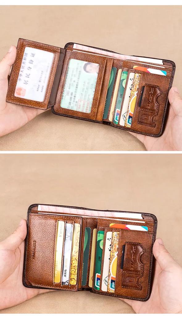 Genuine Leather Male Purse Card Holder Wallet Men