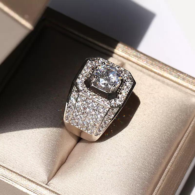 Cubic zirconia men's ring