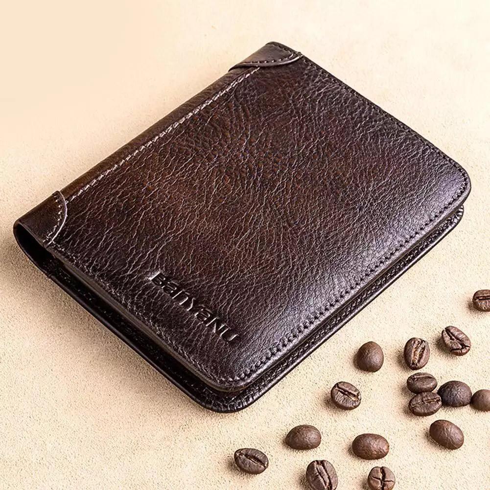 Genuine Leather Male Purse Card Holder Wallet Men