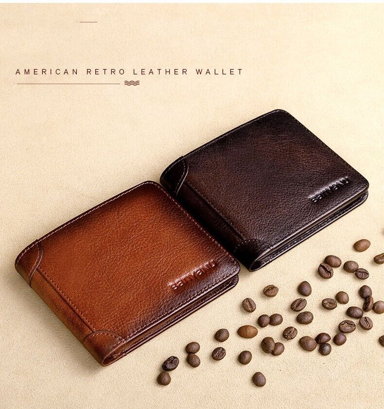 Men's RFID Genuine Leather Durable Vintage Wallet