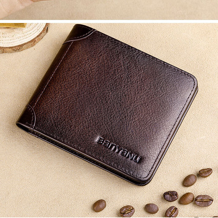 Men's RFID Genuine Leather Durable Vintage Wallet